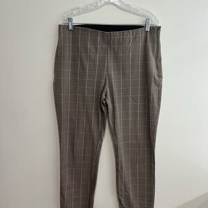 a new day Women’s Side Zip Taupe Checkered Dress Pants